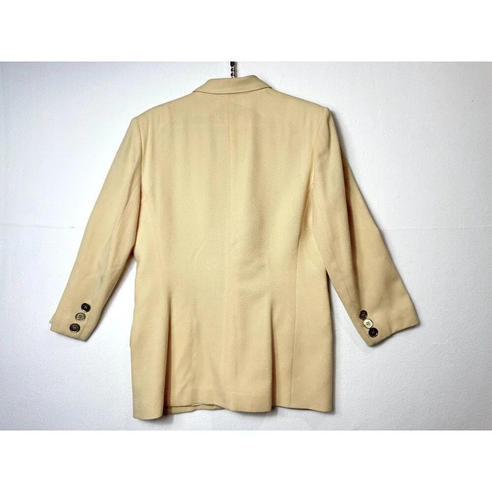 Christian Dior Wool 30 Montaigne Bar Jacket Blazer Neutral Pale Yellow USA Sz 12